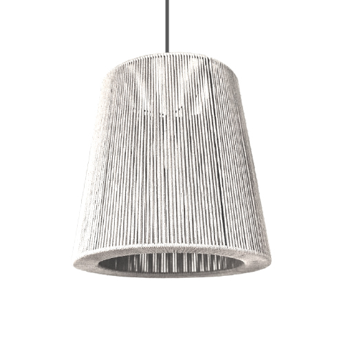 COLGANTE 1 LUZ E27 30x40x35CM CORDON NATURAL EST NEGRA